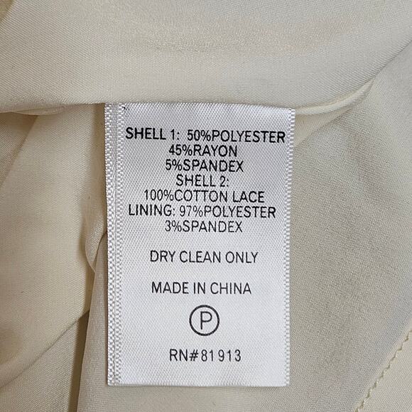 NWT‎ Plenty By Tracy Reese Beige Knit Crochet Overlay Shift Dress Size XS - Picture 8 of 9